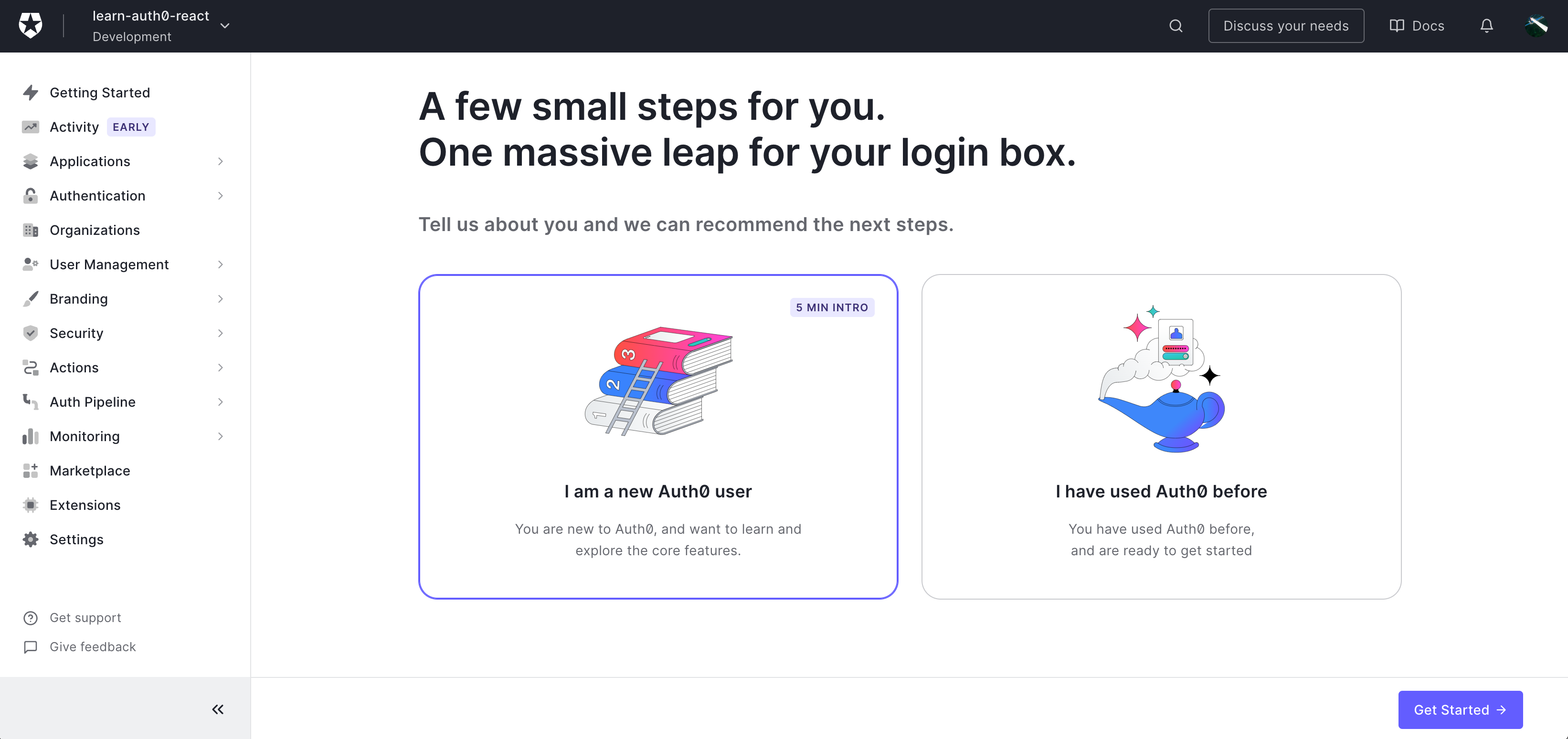 Auth0 Setup - Onboarding